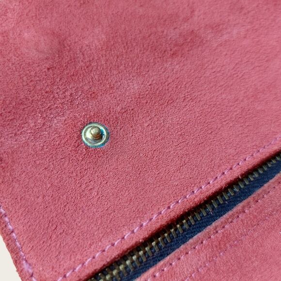 🌼4/$30 Vintage Burnt Red Leather Travel Jewelry Storage Pouch - Picture 3 of 7